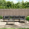 thumbnail image 1 of vidaXL 6 Piece Garden Lounge Set with Cushions Anthracite Poly Rattan, 1 of 5