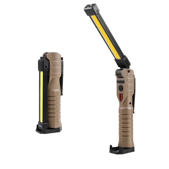 Foldable COB LED Work Light with Magnet & Hook, 7 Modes, Rechargeable 1200mAh Battery, Type-C Charging, Portable Flashlight for Camping & Car Repair, 1pcs