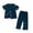 Dark Blue, variant on BOMYJESK Men’s Post Surgery Adaptive Clothing Set - Tear Away Short Sleeve Shirt & Pants, Hospital Gown for Bedridden & Chemo Recovery Light Gray XL