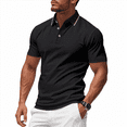 thumbnail image 1 of Camisa Casual de Corta para Hombre - Colección de Colores Lisos - Verano 2025 Negro XL, 1 of 7