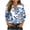Sky Blue, variant on YUGYXL Womens Tops Casual Tropical Flower Blouses Ruffle Sleeve V Neck 3/4 Length Sleeve Womens Tops Shirts Orange S
