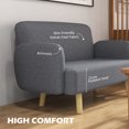 thumbnail image 4 of HOMCOM 2 Seater Sofa Couch with 8.3" Thick Padding and Wood Legs, Grey, 4 of 10