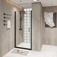 thumbnail image 2 of 34 in. W x 72 in. H Pivot Shower Door with 1/4 "(6 mm) Tempered Glass, Matte Black, 2 of 11