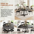 thumbnail image 3 of Vipuse Round Kitchen Dining Room Table Circle Dining Dinner Table with Pedestal Metal Frame, Space Saving Wood Industrial Furniture for Small Space (Black, 47IN), 3 of 13