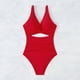 thumbnail image 4 of Traje de Baño de Color Sólido de las Mujeres, Nuevo Hueco Fuera una Pieza para la Playa Y la Piscina, Traje de Baño de Nylon Retro, Traje de Baño Casual Sexy, 4 of 9