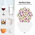 thumbnail image 5 of Leather Coasters with Heat-resistant for Drinks, Cute Grape Watermelon -标题2 Hexagon, 5 of 5
