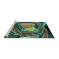 thumbnail image 2 of Ahgly Company Machine Washable Indoor Rectangle Abstract Turquoise Blue Contemporary Area Rugs, 6' x 9', 2 of 4