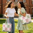 thumbnail image 2 of Qpednta Country Patchwork Quilted Tote Bag Fade Resistant Laptop Tote Bag with Zipper Soft Polyester Large Quilted Shoulder Tote Bag for Work Holiday Trips Daily Use, 2 of 7