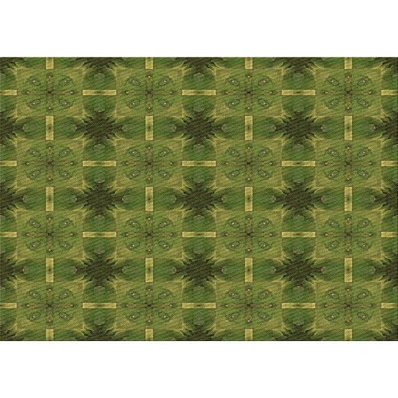 Ahgly Company Machine Washable Indoor Rectangle Transitional Dark Yellow Green Area Rugs, 5' x 8'