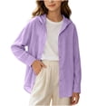 thumbnail image 3 of PureCasa Girls Button Down Shirts for 5-16 Years Long Sleeve Casual Shirts Loose Breathable Linen Shacket for Girls, 3 of 10