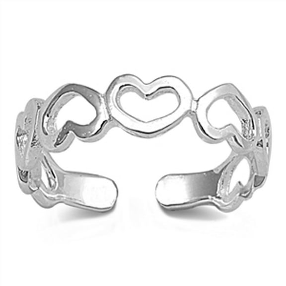 Sterling Silver Wholesale Heart Toe Ring Love Adjustable Midi Band .925 New Jewelry Female Unisex