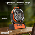 thumbnail image 6 of GVDV Camping Fan, Upgraded 30000mAh Portable Battery Operated Outdoor Fan with LED Lights & Remote Control, Personal Rechargeable Desk Fan for Travel, Hiking, Fishing, Picnic, Orange, 6 of 11