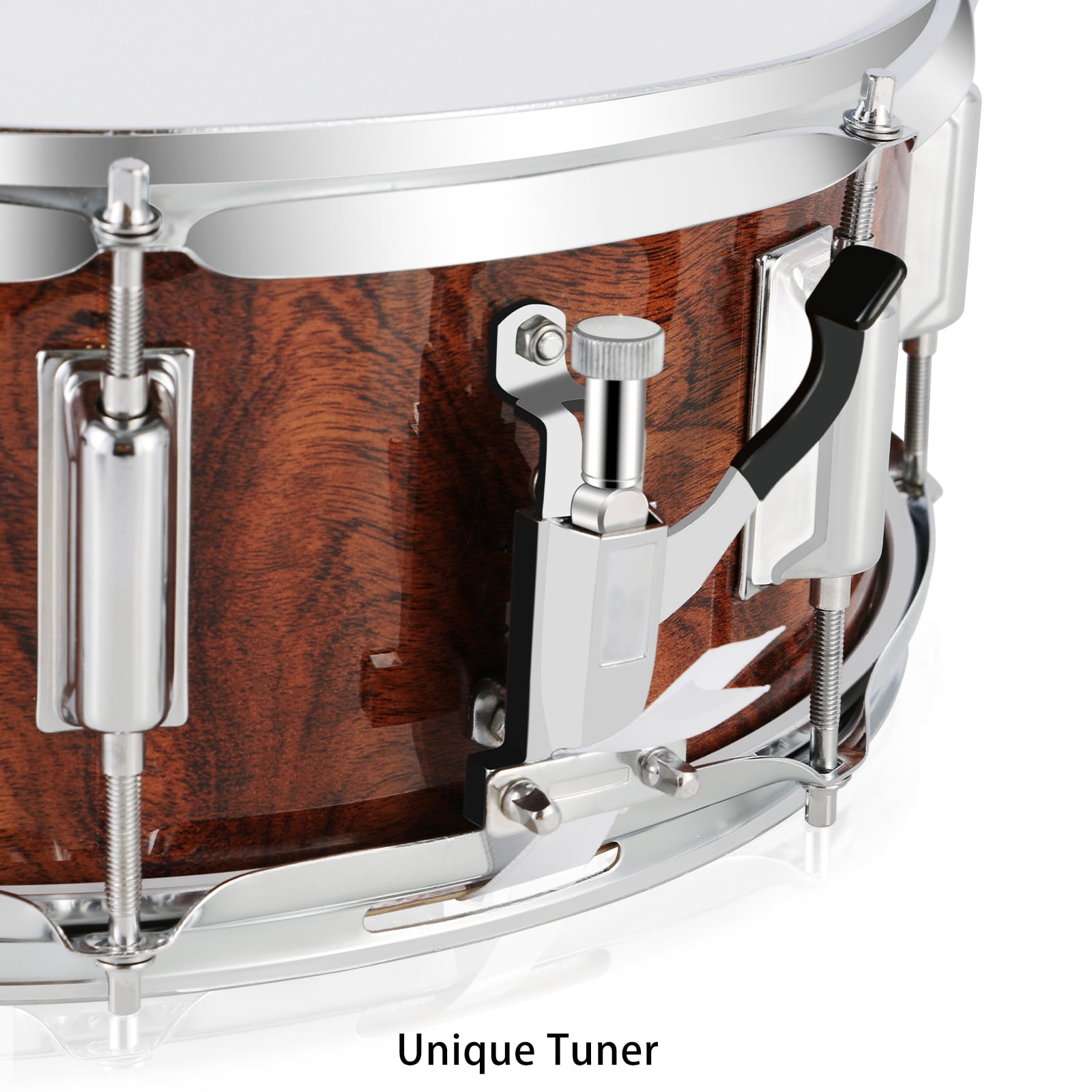 EASTROCK 14x5.5 Stage Snare Drum 10-Lug Tension System with Drumsticks Oxford Backpack for Beginner Drummer (Tiger Stripes)