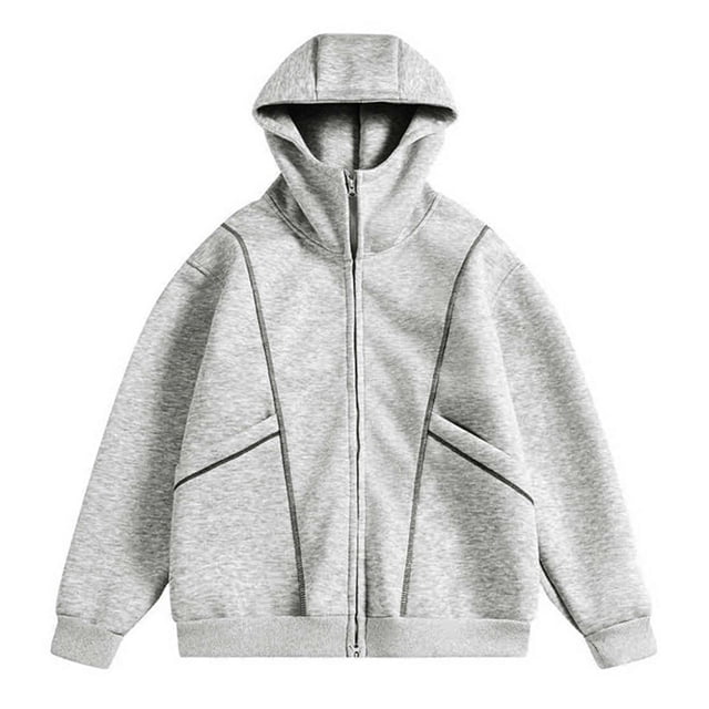 Chandail à Capuche Mode Urbaine Lourd pour Hommes pour Automne Hiver, Mode Décontractée Confortable, Chandail Chaud avec Design Classique