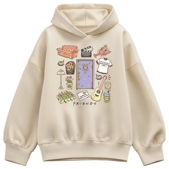 Friends - Door Collage - Women's Oversized Fleece Hoodie Sweatshirt