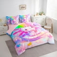 thumbnail image 3 of Castle Fairy Kawaii Salamander Bedding Comforter Set,Dreamy Love Heart Full Bedding Set, 3 of 8