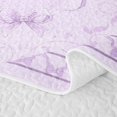 thumbnail image 5 of Erosebridal Vibrant Satin Bow Ribbon Twin Quilt Set for Girls, Romantic Floral Print Twin Coverlet Set, 2-Piece 1 Bedspread and 1 Pillowcase, 5 of 7