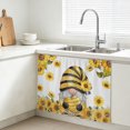 thumbnail image 3 of Sunflower Gnomes Small Cabinet Curtains 11"W x 13"L, Summer Botanical Bee Yellow Sink Skirt Dust-Proof Short Curtain for Bathroom Vanity Storage Cubby Desk, Self Adhesive Privacy Drapes, 3 of 9