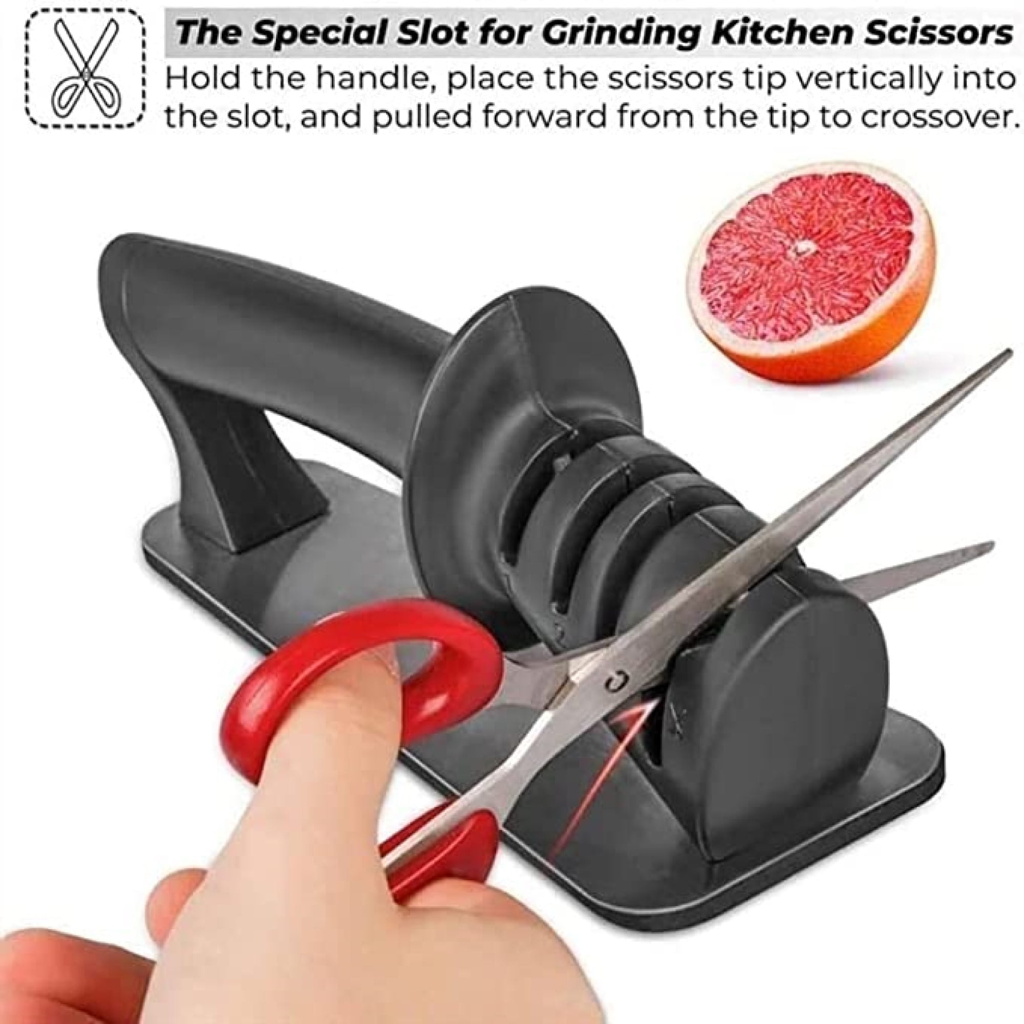 4 in 1 Manual Kitchen Knives & Scissor Sharpeners,4 Stage Knife