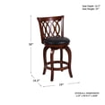 thumbnail image 4 of Pemberly Row Faux Leather Counter Stool in Dark Cherry & Black - Set of 3, 4 of 5