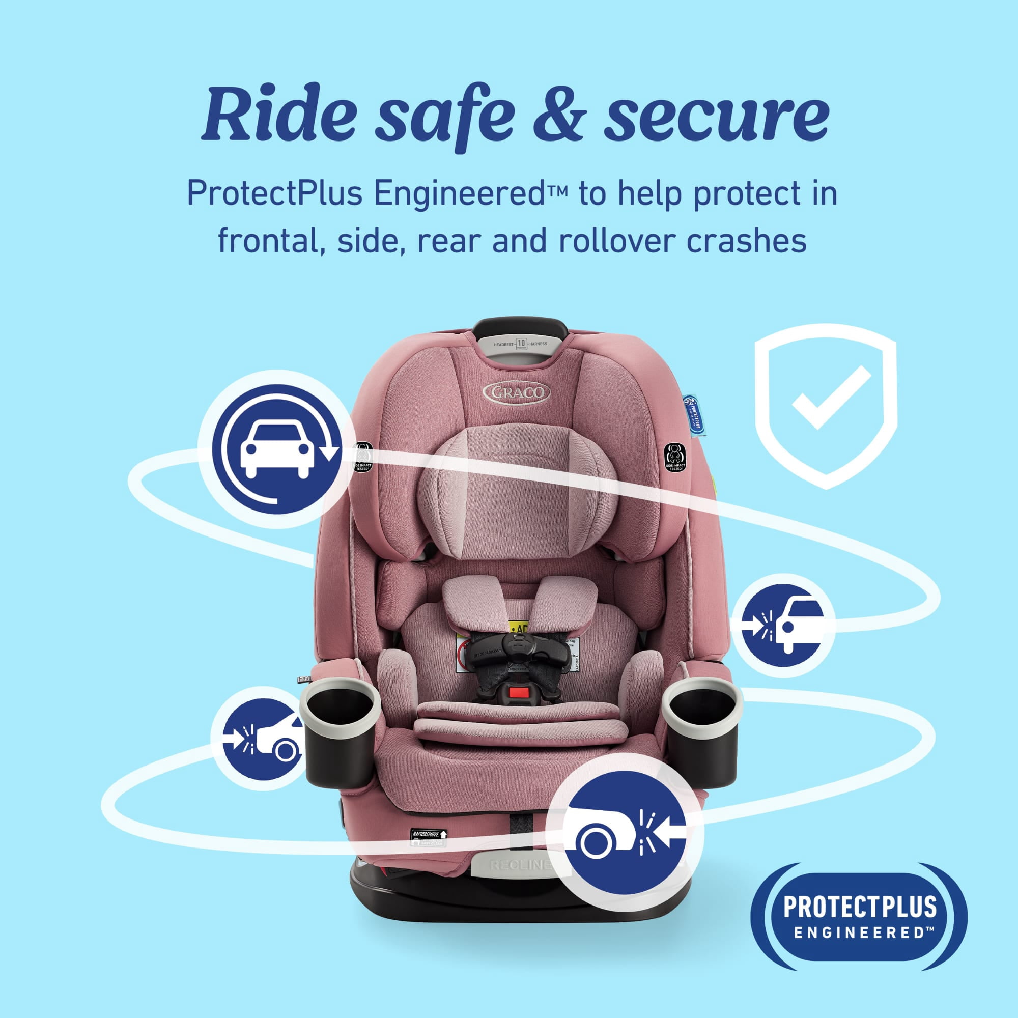 Graco 4Ever DLX 4-in-1 Car Seat, Maven, Pink