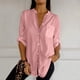 thumbnail image 4 of Top informal de mujer con cuello en V y lentejuelas y manga media - Blusa brillante de manga corta - Poliéster, corte holgado - S-XXXXXL, 4 of 5