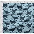 thumbnail image 2 of Soimoi Bird With Leaves Print, Poly Taffeta Fabric, Decor Sewing Fabric by The Yard 56 Inch Wide, Decorative Fabric for Outdoor Upholstery, Umbrellas and Home Accents, Blue, 2 of 5