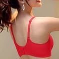 thumbnail image 4 of Alun Seamless Push up Bras for Women Wireless No Underwire Comfort Breathable Casual Ribbing Bra Side Support Light Padding Adding Volume Simple Stylish Bralette Red XL, 4 of 5