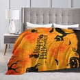 thumbnail image 6 of Halloween Pumpkin Blanket Gifts - Spiders Bats Owls Cats Theme Saints Day Party Scary Decor Throw for Women Kids Men Adults Bedroom Living Room Soft Fuzzy Lightweight Blanket 60x50, 6 of 6