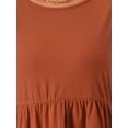 thumbnail image 5 of DARING DIVA Women's Plus Babydoll Crew Neck Casual Loose Peplum Tops 3X Brick Red, 5 of 6