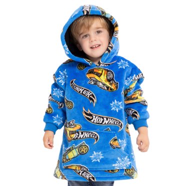 Hot Wheels Holiday Toddler Boys Cozy Hoodie with Faux Shearling Lining, Sizes 12M-5T