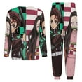 thumbnail image 6 of Demon Slayer Men's Lounge Pajamas Set 2-Piece Crew Neck Sleepwear Soft Long Sleeve Top & Pants for Sleep, Home & Vacation XL, 6 of 8