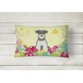 thumbnail image 2 of Carolines Treasures BB6054PW1216 Easter Eggs Miniature Schnauzer Salt and Pepper Canvas Fabric Decorative Pillow, 12H, 2 of 3