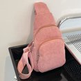 thumbnail image 4 of Bolso bandolera para mujer, bolso informal de estilo callejero con correa ajustable de pana para mujer, 4 of 6