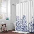 thumbnail image 5 of Floral Plant Fabric Shower Curtain Flowers Blue Washable Shower Curtains for Bathroom, Waterproof Bath Curtain with Hooks Home Decor 72x84in, 5 of 8