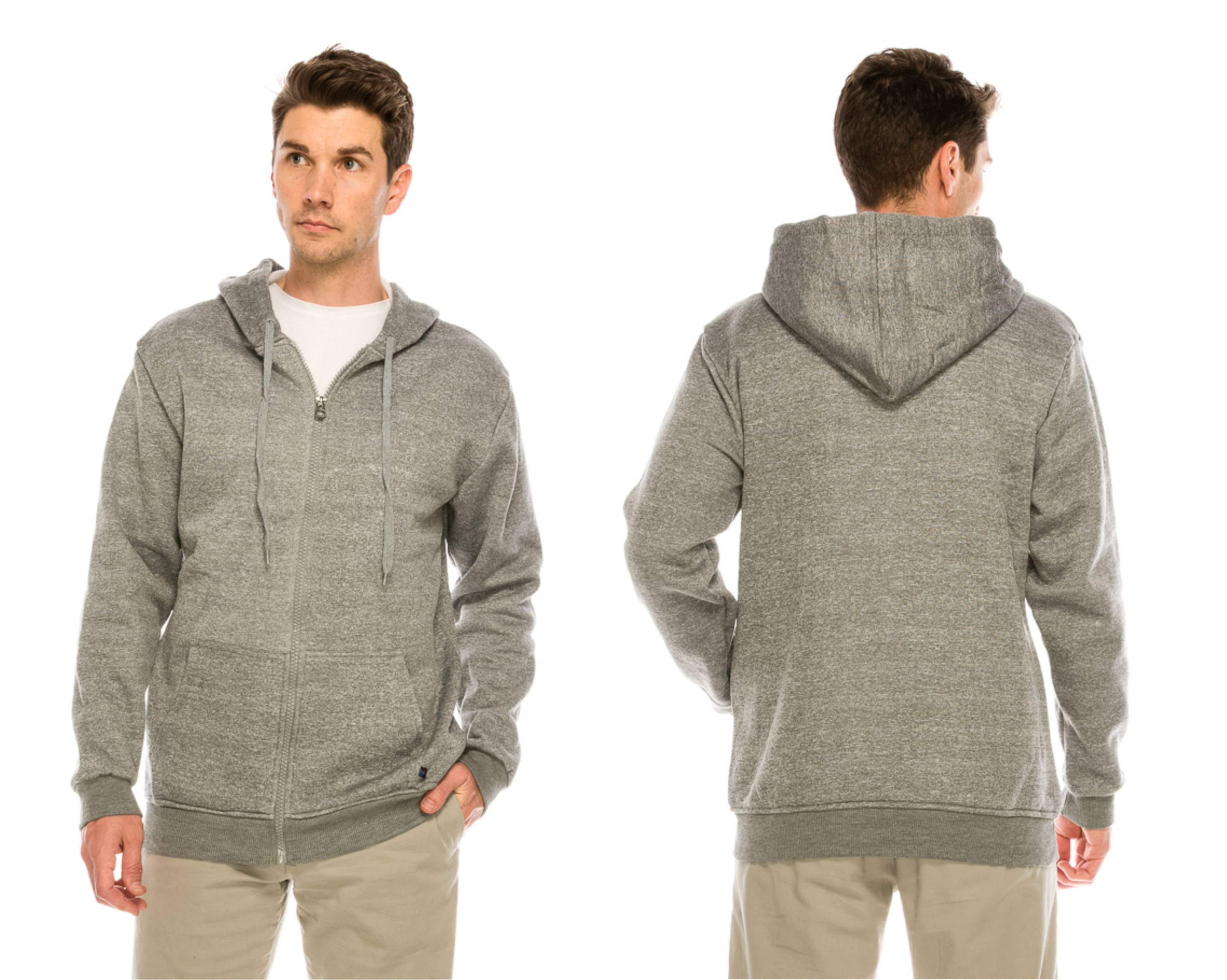 Men's Hoodie with Zipper and Drawstring- Extended Sizes (S-5X ...