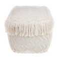 thumbnail image 3 of TOV Furniture Inca 18"H Traditional Style Cotton Fabric Pouf in Cream, 3 of 5