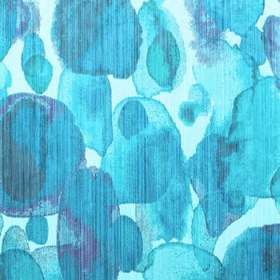 Ahgly Company Indoor Square Abstract Light Blue Contemporary Area Rugs, 6' Square
