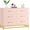Pink, variant on Senfot Storage Cabinet, 6 Drawer Triangle Pattern Chest - MDF + PB + Iron, White, Functional Organizer for Bedroom, Living Room, Office