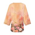 thumbnail image 5 of LMKIHUSA Women Summer Bikini Kimono Bathing Suit Cover Ups for Swimwear Floral Cover Ups for Women 2024 Vacation 3/4 Sleeve Shrug Cardigan Casual Loose Front Open Chiffon Swimsuit Coverup,Orange,S, 5 of 5