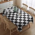 thumbnail image 2 of Black and White Checkered Pattern Rectangle Tablecloth 60"x84",Waterproof Polyester Rectangle Table Cloth, Wipeable Spillproof Polyester Tablecloth for Dining, Camping, Indoor and Outdoor, 2 of 5