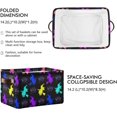thumbnail image 2 of GZHJMY 2 Pack Foldable Rectangular Storage Baskets,Fabric Shelves Storage Bins with Leather Handles for Organizing Closet Clothes, Toys, Towels, Bedroom, Bathroom, Nursery, Office, Fashion Halloween, 2 of 7