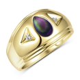 thumbnail image 3 of RYLOS Men's Rings 14K Yellow Gold Ring Timeless Pear Shape Tear Drop Cabochon Gemstone & Diamond Rings; Cabochon Alexandrite Rings For Men Size 11, 3 of 5