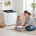 thumbnail image 2 of Costway 18 lbs Mini Laundry Machine with 11 LBS Washer&7 LBS Spinner Combo, Twin Tub Washer Black & White, 2 of 10