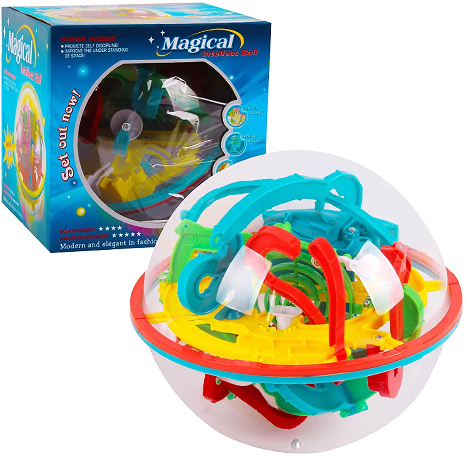 118 Barriers Magic 3D Intellect Ball Balance Maze Game Puzzle Globe Toy Gift 