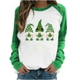 thumbnail image 2 of Qertyioot Spring Womens Patchwork St. Patrick's Day Round Neck Casual Tee, 2 of 6
