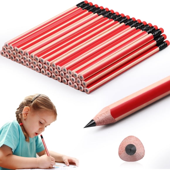 Lápices Seajan Jumbo 2B de 17,8 cm con goma de borrar, empuñadura triangular, 48 unidades