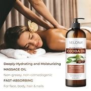 velona Jojoba Oil - 16 fl oz (With Pump) | 100% Pure and Natural | Golden, Unrefined, Cold Pressed, Hexane Free | Moisturizing Face, Hair, Body, Skin Care