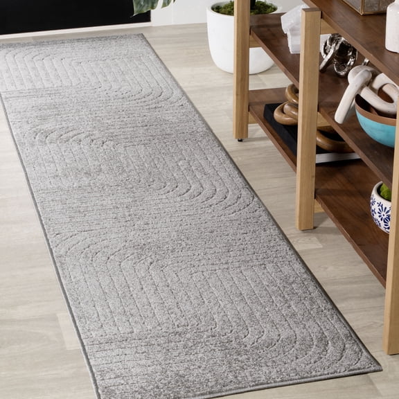 JONATHAN Y SCANDINAVIAN 2 x 8 Runner Rug, Odense Minimalist Angle Geometric - Gray/Ivory, SCN101B-28