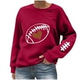 thumbnail image 3 of TaTaai Women Crew Neck Baseball Print Long Sleeve Drop Shoulder Hoodie Casual Fashion Top Ladies Daily Lounge Work Wear Soft Warm Breathable No Fading Versatile Top Gift, 3 of 4